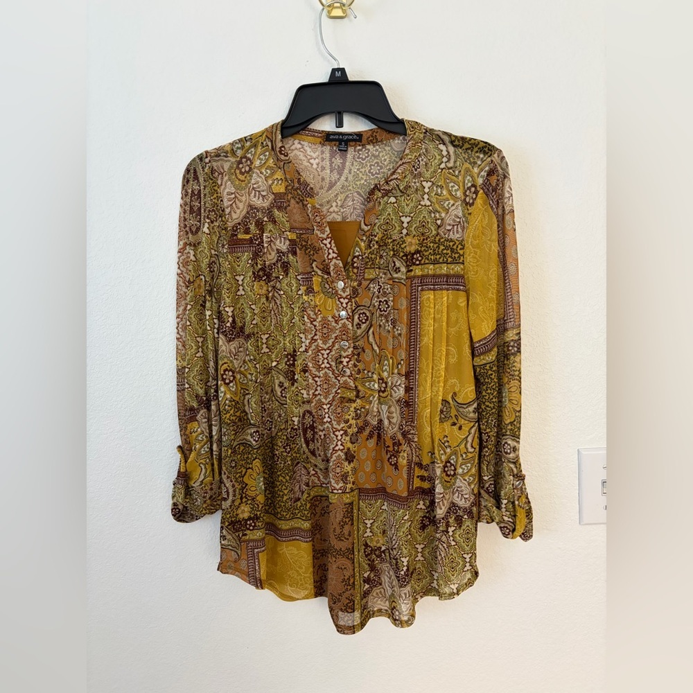 ava & grace Women's Paisley Print Blouse - Size S